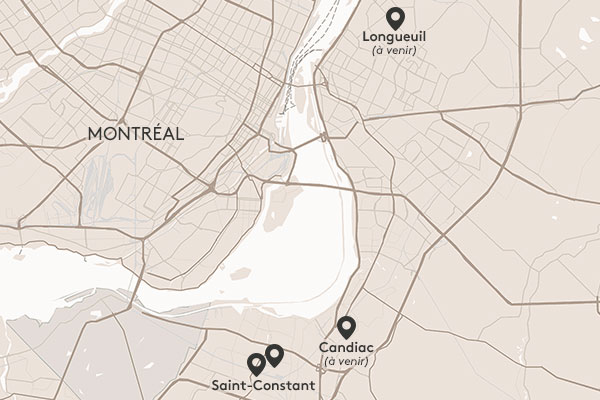 Localisation des projets Relief