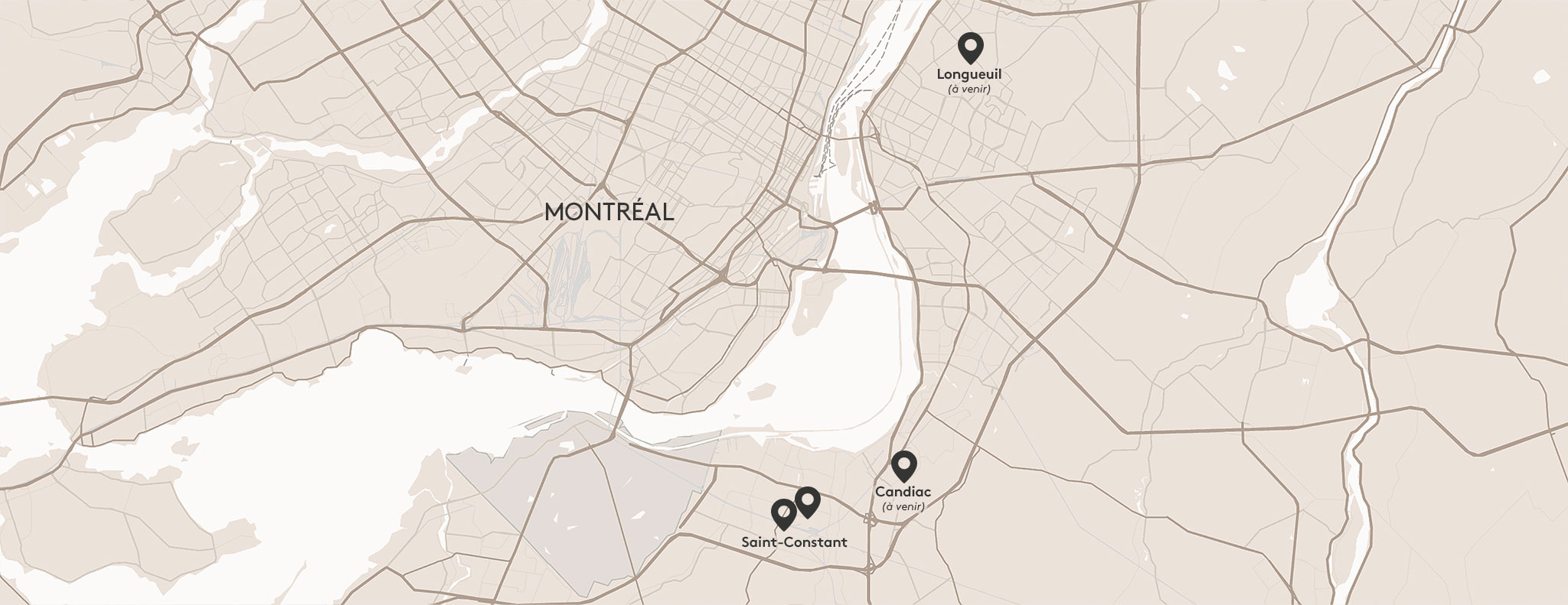 Localisation des projets Relief